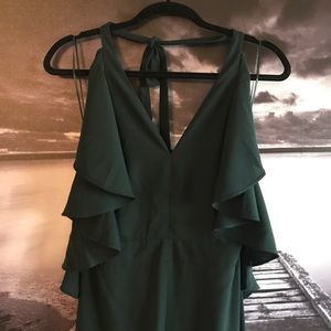 Romeo & Juliet Couture Pants - Green Romeo+Juliet Couture ruffle jumpsuit Medium Romeo & Juliet Couture Pants - Green Romeo+Juliet Couture ruffle jumpsuit Medium